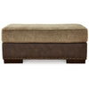 Srie 44 Inch Ottoman Nailhead Trim Plush Faux Leather Dual Tone Brown By Casagear Home BM312020