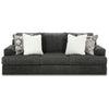 Henly 96 Inch Sofa Oversized 4 Accent Pillows Soft Gray Polyester By Casagear Home BM312025