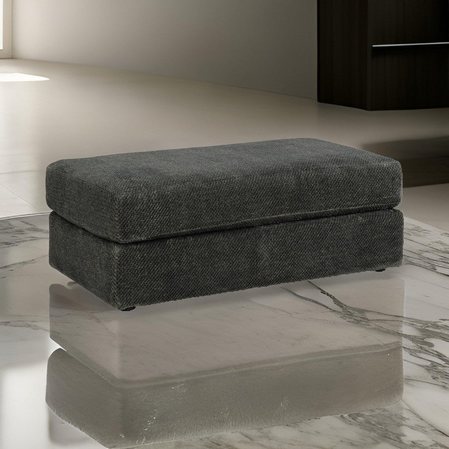 Henly 49 Inch Accent Ottoman, Oversized, Non Skid Legs, Gray Polyester By Casagear Home