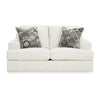 Henly 70 Inch Loveseat 2 Accent Pillows Oversized Soft White Polyester By Casagear Home BM312028