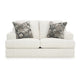 Henly 70 Inch Loveseat 2 Accent Pillows Oversized Soft White Polyester By Casagear Home BM312028