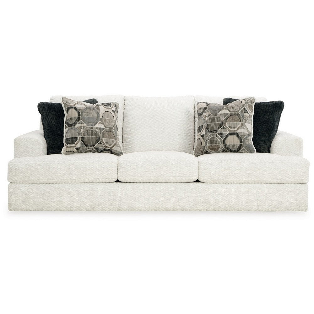Ashley Henly 96’’ Sofa 4 Accent Pillows Oversized White Polyester BM312029