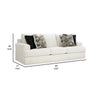 Henly 96 Inch Sofa Oversized 4 Accent Pillows Soft White Polyester By Casagear Home BM312029