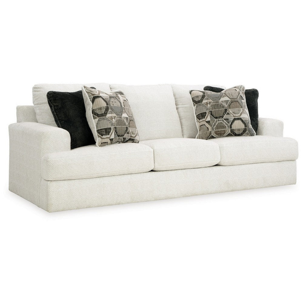 Ashley Henly 96’’ Sofa 4 Accent Pillows Oversized White Polyester BM312029