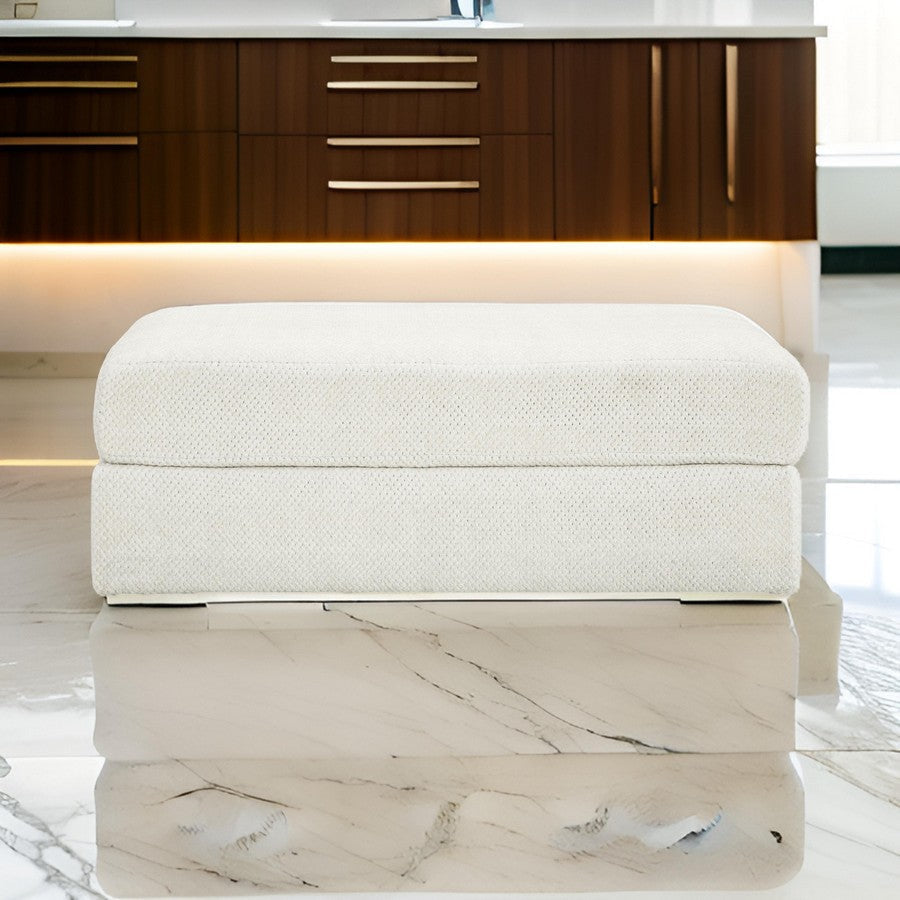 Ashley Henly 49" Accent Ottoman, Oversized, Soft White Polyester