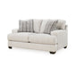 Emma 68 Inch Loveseat with 2 Accent Pillows Oversized Gray Polyester By Casagear Home BM312032