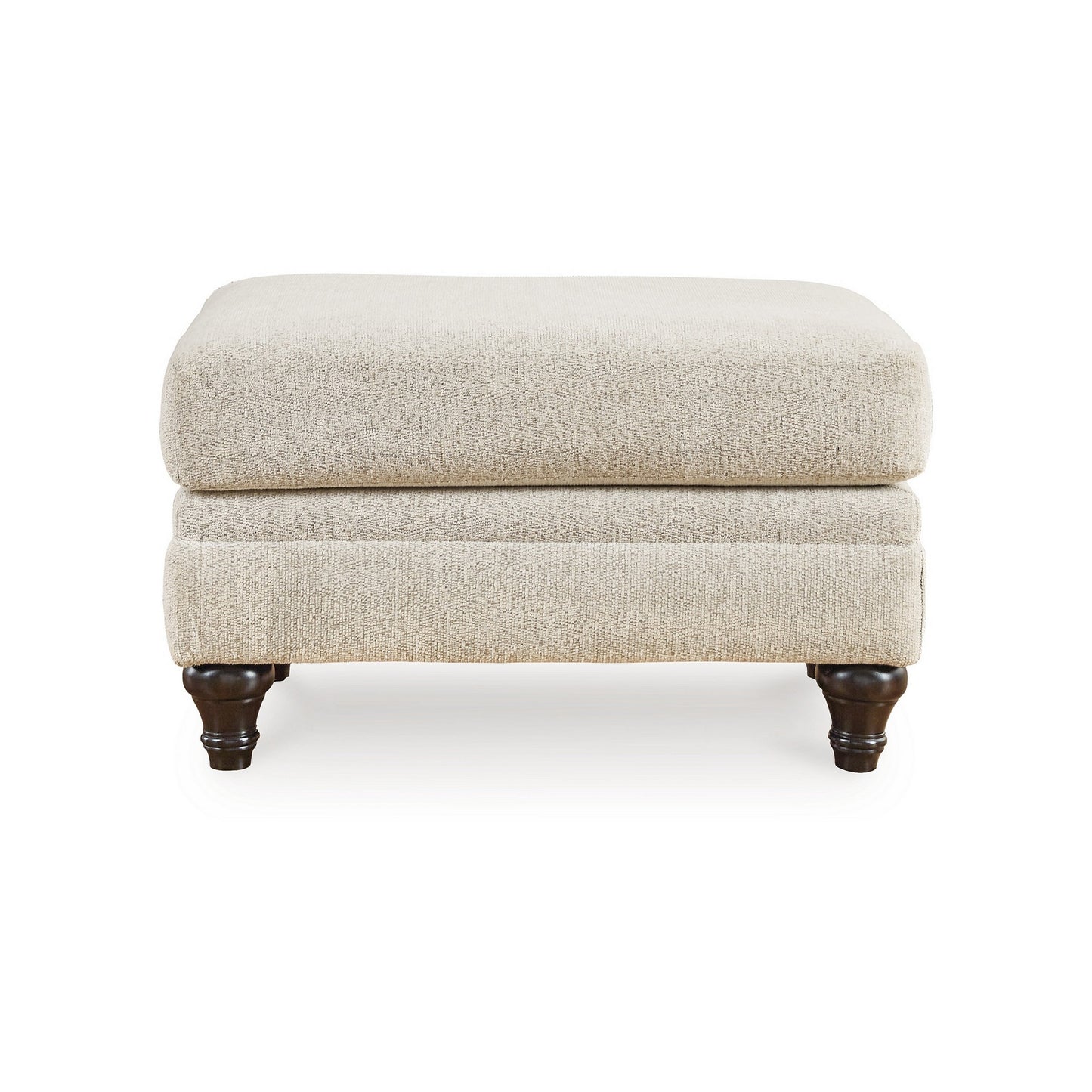 Vlea 34 Inch Ottoman Chevron Effect Light Beige Polyester Upholstery By Casagear Home BM312035