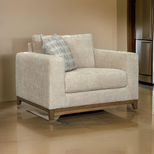 Ashley Klyn 47" Accent Chair, Oversized, 1 Pillow, Beige Polyester