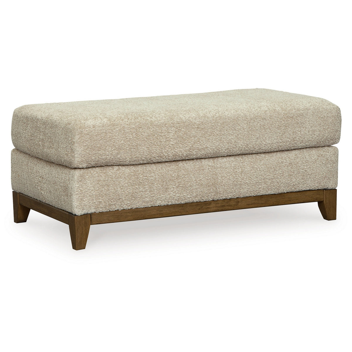 Ashley Klyn 44" Ottoman, Plush Cushion, Faux Wood, Beige Polyester