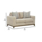 Klyn 67 Inch Loveseat with 2 Accent Pillows Beige Polyester Upholstery By Casagear Home BM312038