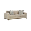 Klyn 93 Inch Sofa 4 Accent Pillows Faux Wood Feet Beige Polyester By Casagear Home BM312039