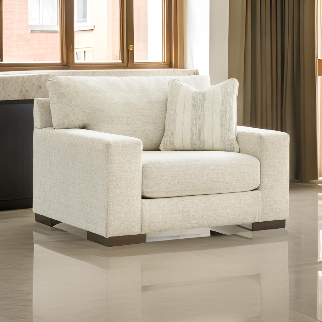Ashley Magg 51" Accent Chair, Pillow, Oversized, Beige Polyester