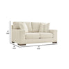 Magg 70 Inch Loveseat 2 Accent Pillows Oversized Beige Polyester By Casagear Home BM312041