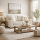 Ashley Magg 70" Loveseat, 2 Accent Pillows, Beige Polyester