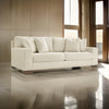 Ashley Magg 96" Sofa with 4 Accent Pillows, Soft Beige Polyester
