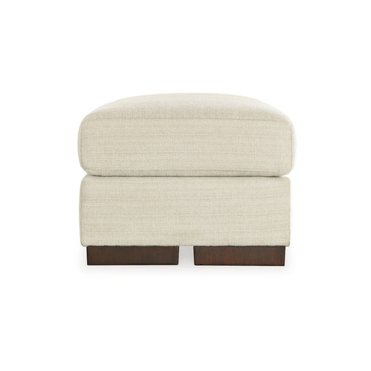 Ashley Magg 44" Ottoman, Low Profile Block Feet, Beige Polyester