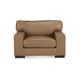 Aida 51 Inch Accent Chair Oversized Attached Back Plush Brown Leather By Casagear Home BM312045