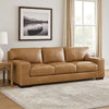 Ashley Aida 96" Sofa, Oversized Cushions, Plush Brown Leather