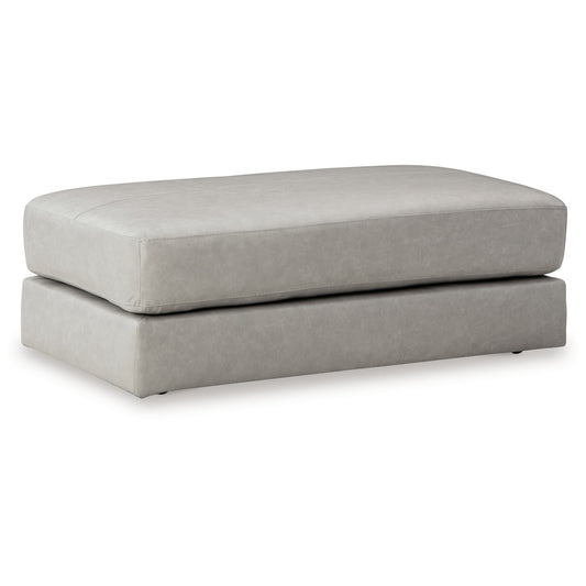 Ashley Kaite 44" Ottoman, Plush Cushion, Genuine Leather, Gray