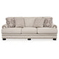 Moore 97 Inch Sofa 4 Accent Pillows Nailhead Beige Chenille Polyester By Casagear Home BM312061