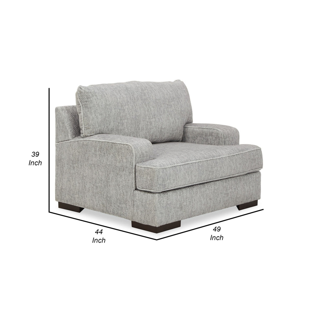 Cado 49 Inch Accent Chair Oversized Reversible Cushion Gray Polyester By Casagear Home BM312067