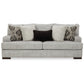 Cado 95 Inch Sofa 5 Accent Pillows Reversible Cushion Gray Polyester By Casagear Home BM312069