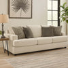 Ashley Soletran Sofa 96", Stone Finish , 4 Jacquard Pillows,  Chenille