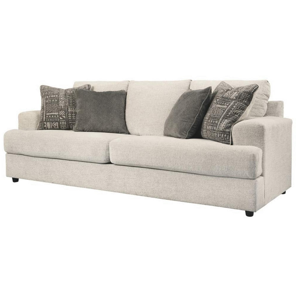 Ashley Tren 96’’ Queen Sleeper Sofa 4 Pillows Beige Polyester BM312072