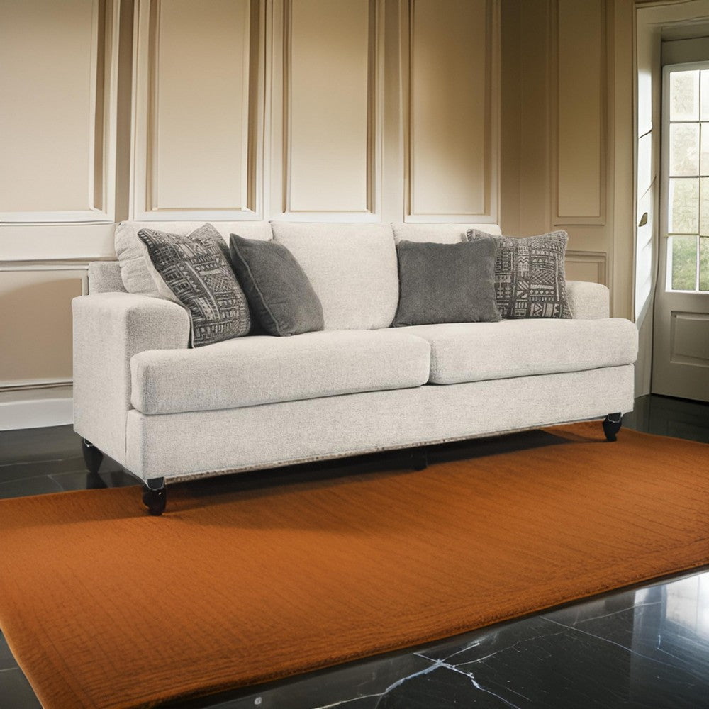 Ashley Tren 96" Queen Sleeper Sofa, 4 Pillows, Beige Polyester