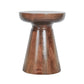 18 Inch Side Accent Table Round Mango Wood Top Cone Base Brown Finish By Casagear Home BM312073