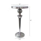 42 Inch Bar Drink Table Round Top Slender Turned Support Chrome Metal By Casagear Home BM312075