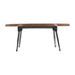 Aji 31 Inch Coffee Table Oval Acacia Wood Top Iron Legs Brown and Black By Casagear Home BM312076