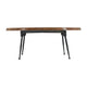 Aji 31 Inch Coffee Table Oval Acacia Wood Top Iron Legs Brown and Black By Casagear Home BM312076