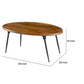 Aji 39 Inch Coffee Table Oval Brown Wood Grain Acacia Wood Top Metal Legs By Casagear Home BM312077