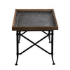 44 Inch Coffee Table Vintage Style Wood Tray Top Metal Base Brown Black By Casagear Home BM312079