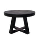 Raj 24 Inch Round Coffee Table Cross Leg Design Black Acacia Wood Iron By Casagear Home BM312091