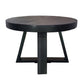 Raj 24 Inch Round Coffee Table Cross Leg Design Black Acacia Wood Iron By Casagear Home BM312091