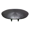 Raj 91 Inch Round Dining Table Cross Legs Design Black Acacia Wood Iron By Casagear Home BM312095