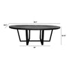 Raj 91 Inch Round Dining Table Cross Legs Design Black Acacia Wood Iron By Casagear Home BM312095