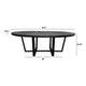 Raj 91 Inch Round Dining Table Cross Legs Design Black Acacia Wood Iron By Casagear Home BM312095