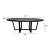 Raj 91 Inch Round Dining Table Cross Legs Design Black Acacia Wood Iron By Casagear Home BM312095