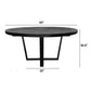 Raj 63 Inch Round Dining Table Cross Legs Design Black Acacia Wood Iron By Casagear Home BM312096