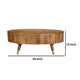 39 Inch Coffee Table Oval Mango Wood Top Angled Iron Legs Rustic Brown By Casagear Home BM312098