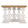 47 Inch Console Sofa Table Fir Wood Rectangular Top White Carved Legs By Casagear Home BM312101