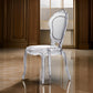 22 Inch Side Dining Chair Clear Smoke Finish Classic Curved Backrest By Casagear Home BM312102