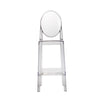 30 Inch Barstool Chair Transparent Clear Acrylic Frame Oval Backrest By Casagear Home BM312106