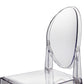 30 Inch Barstool Chair Transparent Clear Acrylic Frame Oval Backrest By Casagear Home BM312106