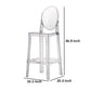 30 Inch Barstool Chair Transparent Clear Acrylic Frame Oval Backrest By Casagear Home BM312106