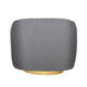Eros 35 Inch Swivel Accent Chair Plush Gray Fabric Upholstery Gold Base By Casagear Home BM312108