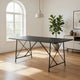 79 Inch Dining Table, Black Rectangular Top, Sleek X Shaped Iron Legs By Casagear Home